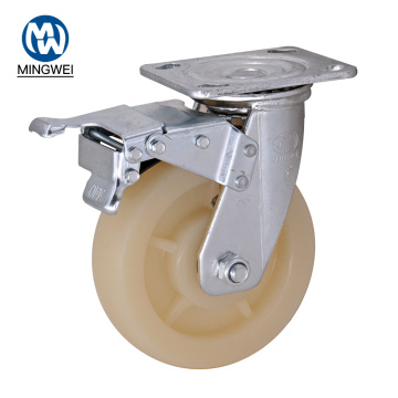 6 Inch Metal Fork Caster Wheels With Brake