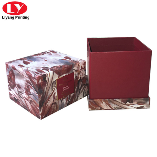 colorful square paperboard rigid candle gift box