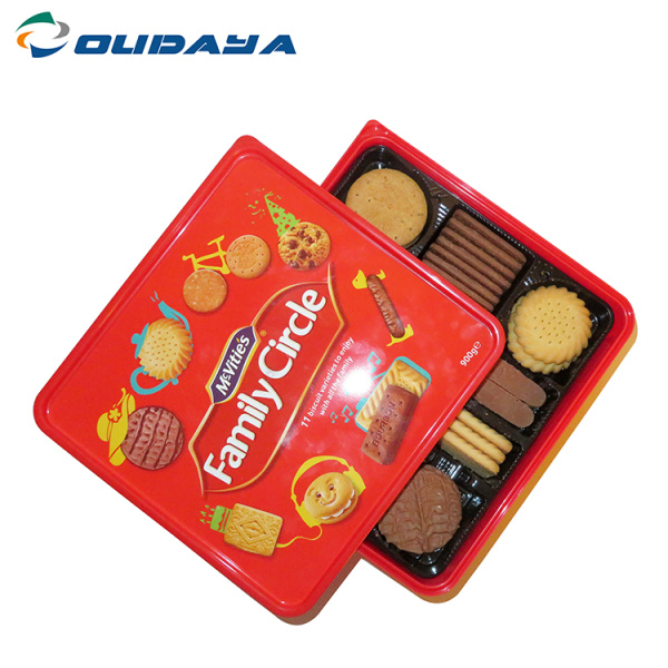Square biscuit plastic food grade container
