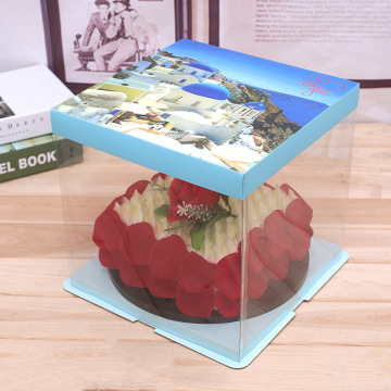 transparent window clear cake box