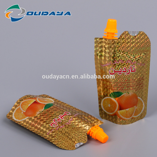 Plastic Pouch Packaging Beverage Pouch with Corner Spout