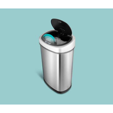 Eco-Friendly 50 Liters Smart Dustbin Automatic Stainless Steel Induction Trash Can Waste Bin
