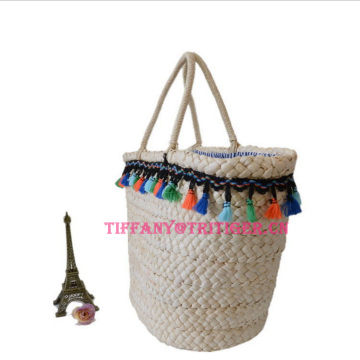 factory directly supply 100% handmade cheap corn husk straw beach bag