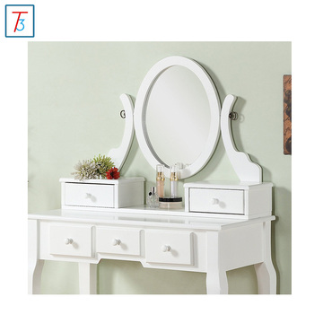 Wooden Furniture Wood Make-Up Vanity Table and Stool Set