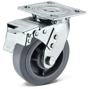 Durable Heavy Duty Flat Plate Rigid TPR Wheel Casters