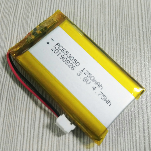 Hottest 653050 3.8V 1250mAh Li Polymer Battery