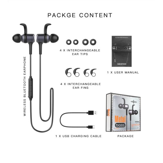 Bluetooth Headphone Magnetic Wireless Earbuds Sport