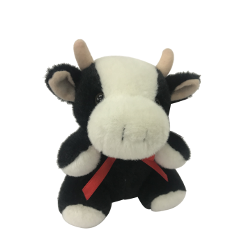 Soft Plush Cow With Ribbon