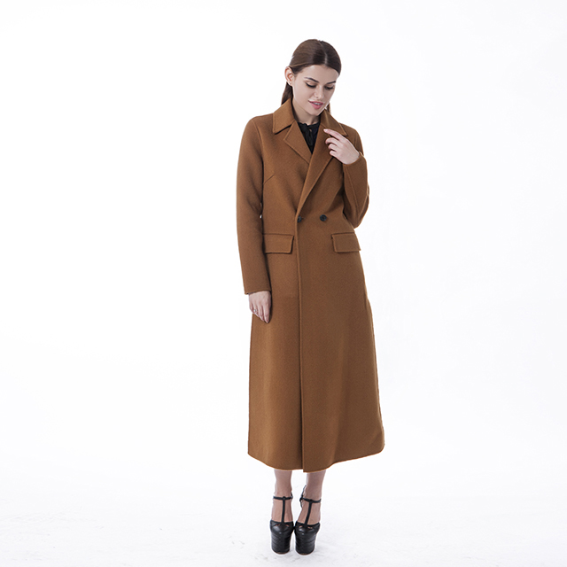 Fashion chocolate cashmere overcoat