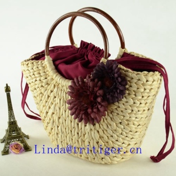 China factory cheap wicker straw knit had bag