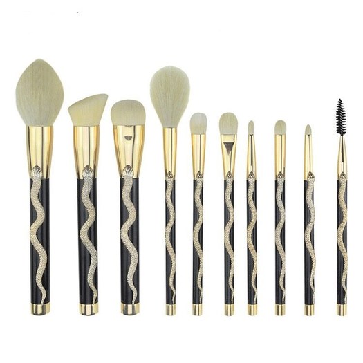 3D Snake Totem Brushes New 10 piece Makeup Brush Set