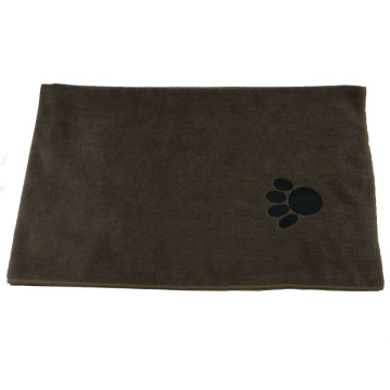 microfiber dog cat paw embroidery towel