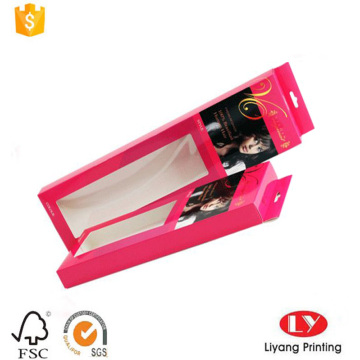 Hanging box with window for hair packaging
