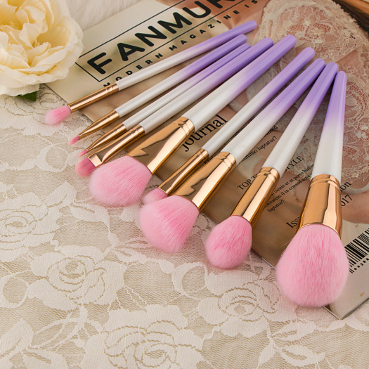sparkling natural bristles makeup brushes with holder