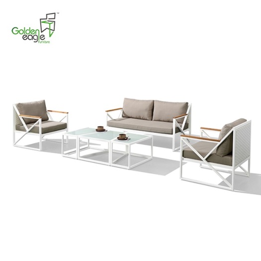 4pcs aluminum PE UV-resistant garden furniture sofa set