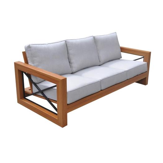 4pcs teak wood like aluminum patio sofa set