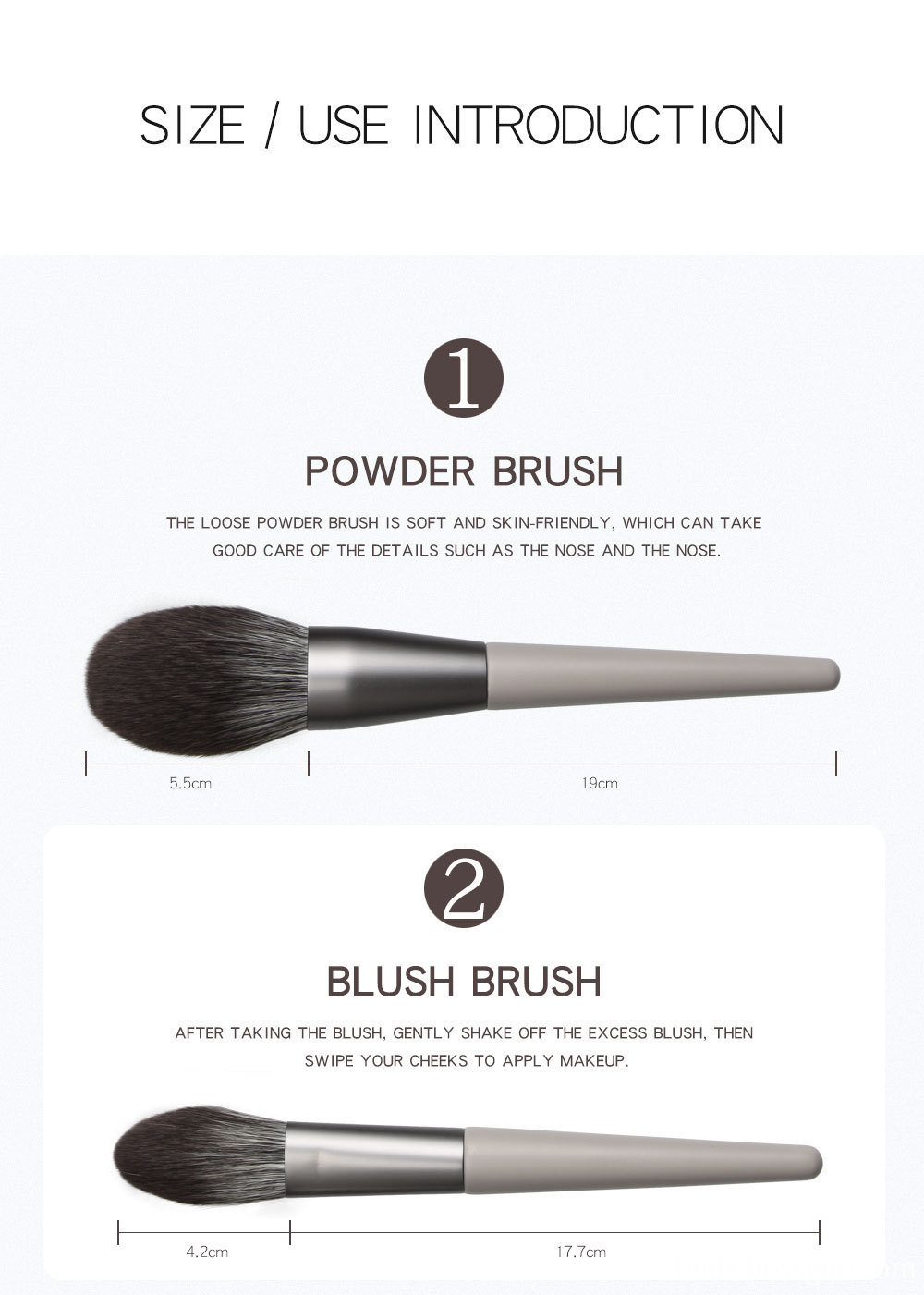 12 Pieces Cane Grey Makeup Brushes Suit 5
