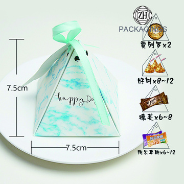 Mini Coated Pyramid Candy Packaging Paper Boxes Wholesale