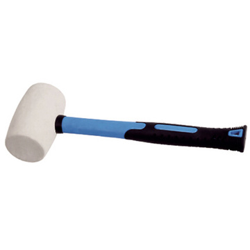 White rubber hammer with fiberglass handle 16oz