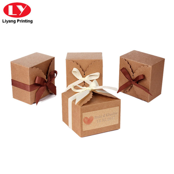 Cookies Kraft Paper Box with Ribbon Bow