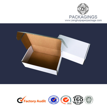 White glossy paper gift shipping packaging