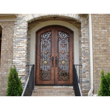 Low Price Hand-Forged Iron Entry Securtiry Front Door