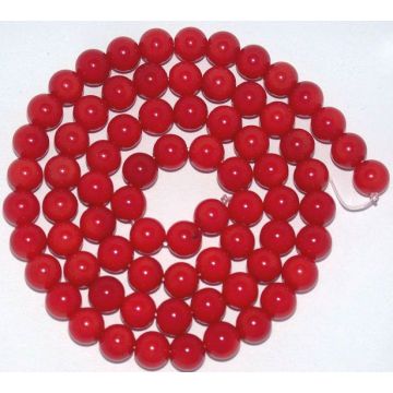 6MM Round Red Coral Gemstone Jewelry Beads