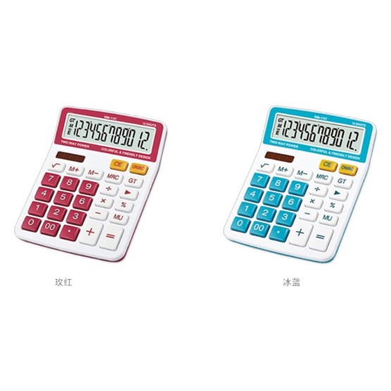 12 digits double display check function desktop calculator