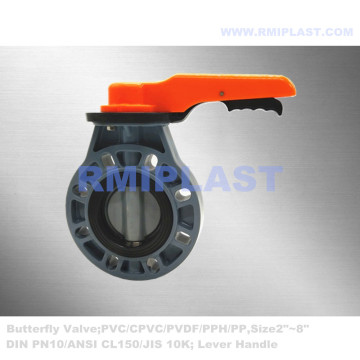 Plastic Butterfly Valve CPVC Lever Operate