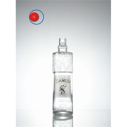 Special Shape Glass Bottle with Intaglio Printing Design