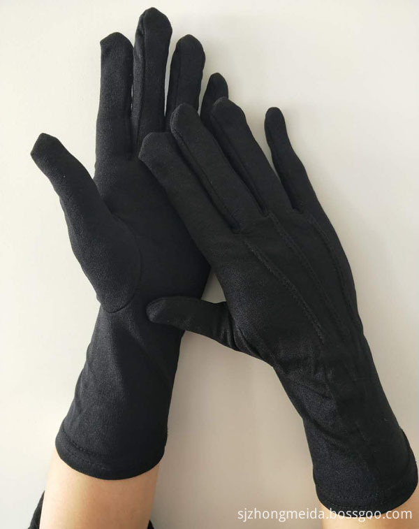 Military Parade Nylon Gloves With Long Wristed