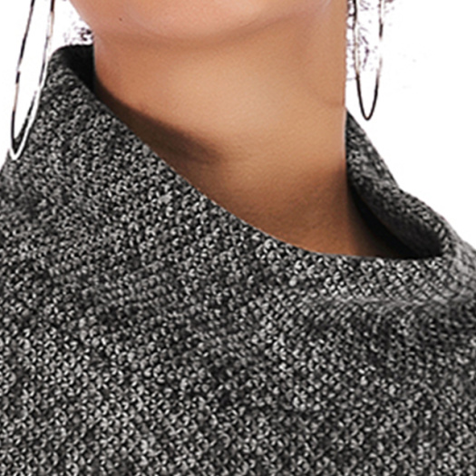 Women's Grey Turn-down Collar Fitness Casual Sweatshirts