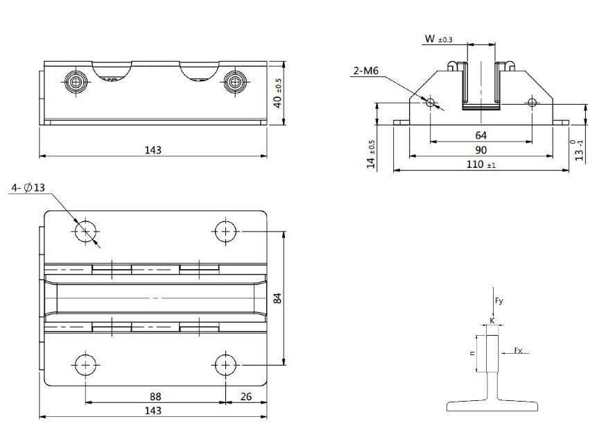 Counterweight Guide Shoe for ThyssenKrupp Passenger Lifts