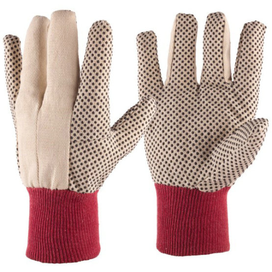 Canvas Gardening Gloves with 3/4 PVC Dot