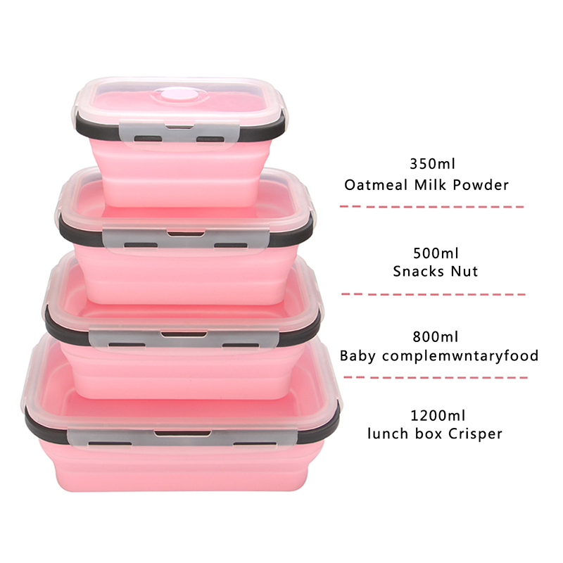 Stackable Food Container Silicone Foldable Lunchbox