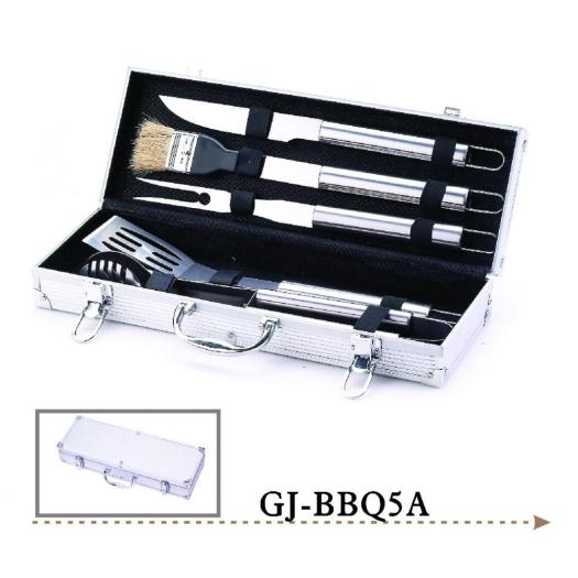 stainless steel barbecue tool set with case
