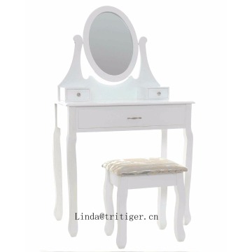 Makeup Vanity Table Set Bedroom Dressing Table with Stool and mirror Wooden dresser