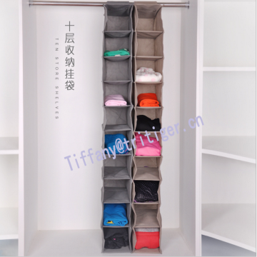 10 Shelf hanging closet organizer Wardrobe Clothes Storage folding fabric wardrobe organizer