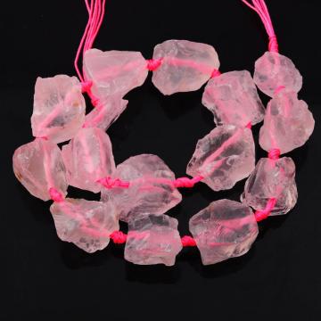 Natural Raw Rough Rose Quartz Jewelry Crystal Gemstone Beads