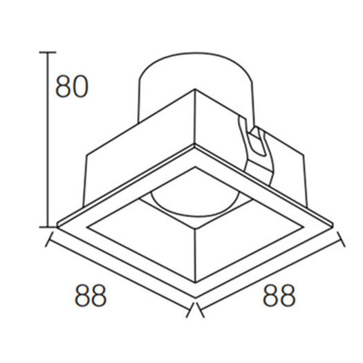 Square Dimmable 12W LED Downlight