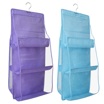 Hanging Purse Organizer, Breathable Nonwoven Handbag Organizer, 8 Easy Access Clear Vinyl Pockets