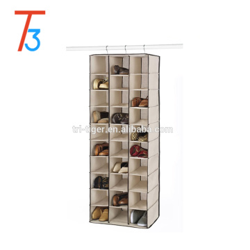 New door wall mounted hanging fabric shoe rack with 30 pockets