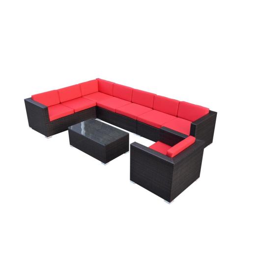 Leisure ways rattan sofa with aluminum base furniture