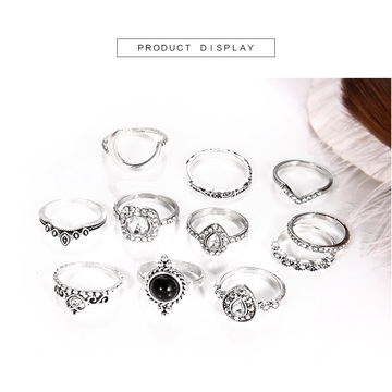 Vintage Knuckle Ring Set for Women Girls Stackable Rings Set Hollow Carved Flowers