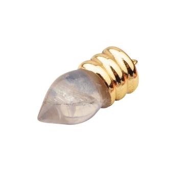 Natural lamp bulb Gemstone Crystal Pendant Plated Gold