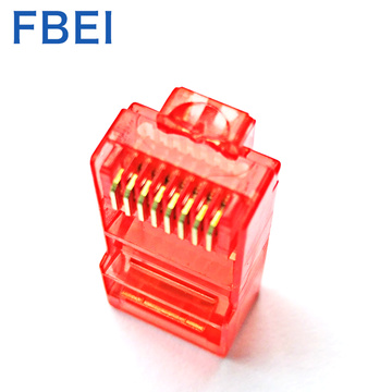 Red Color RJ45 Cat5e connector 8P8C connector