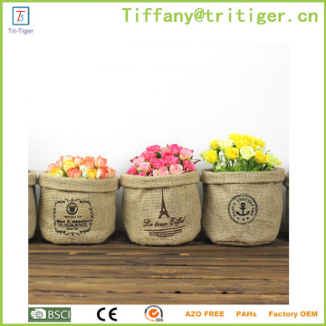 the jute made water proof storage bucket for sundries small storage box
