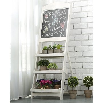 Solid Wood magnetic Chalkboard stand Message Board Easel Folding Shelves