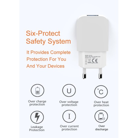 EU Plug Adapter Quick Charge 2.0 USB Charger