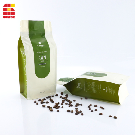 Flat bottom pouch 250gsm coffee bag